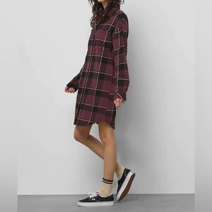 Vans Burgundy Plaid Shirt Dress